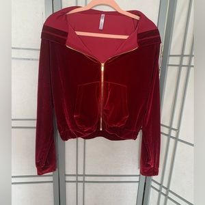 Fabletics, velour zip up sweater